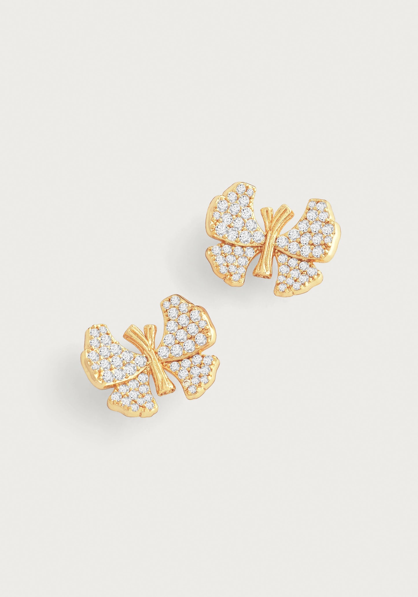 Butterfly White Pavé Stud Earrings