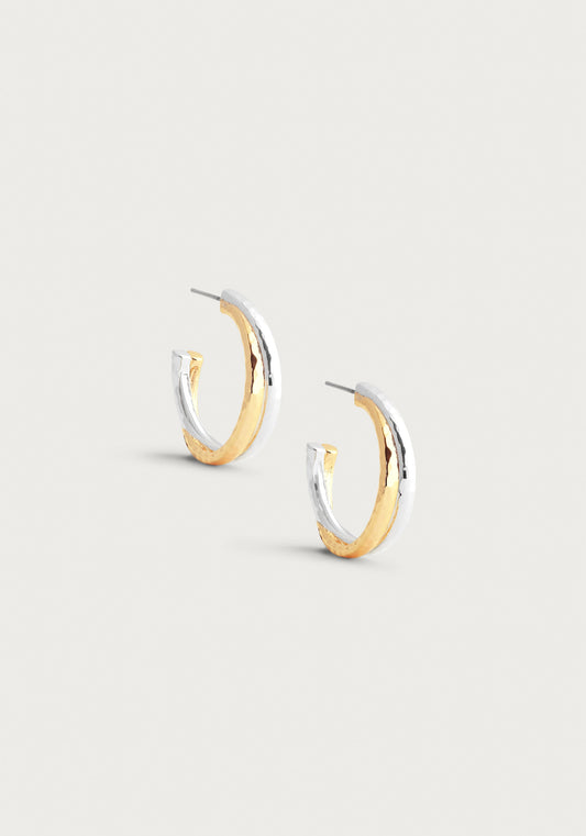 Farrier Mixed Metal Hoop Earrings