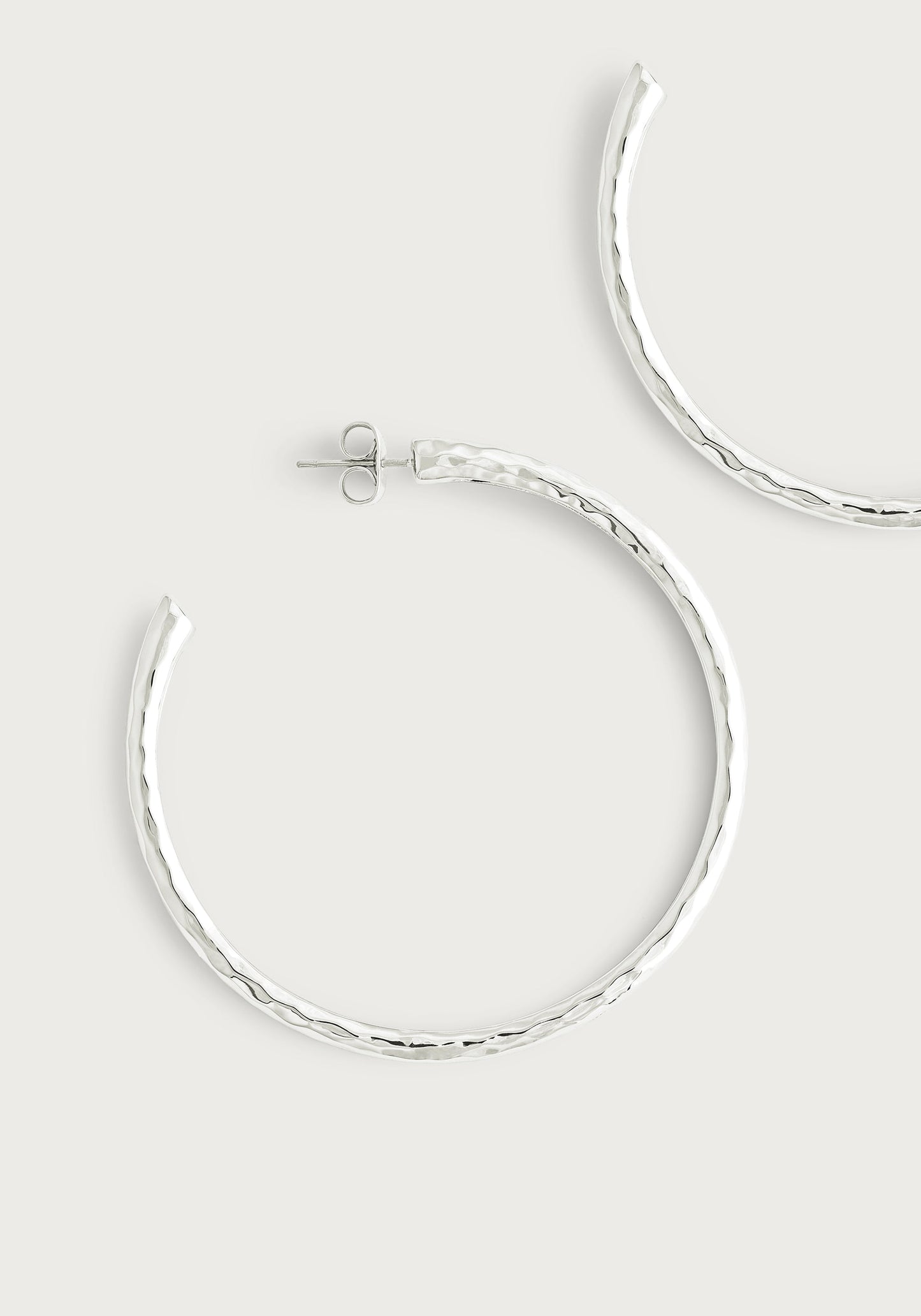 Farrier Large Hoops, Silver