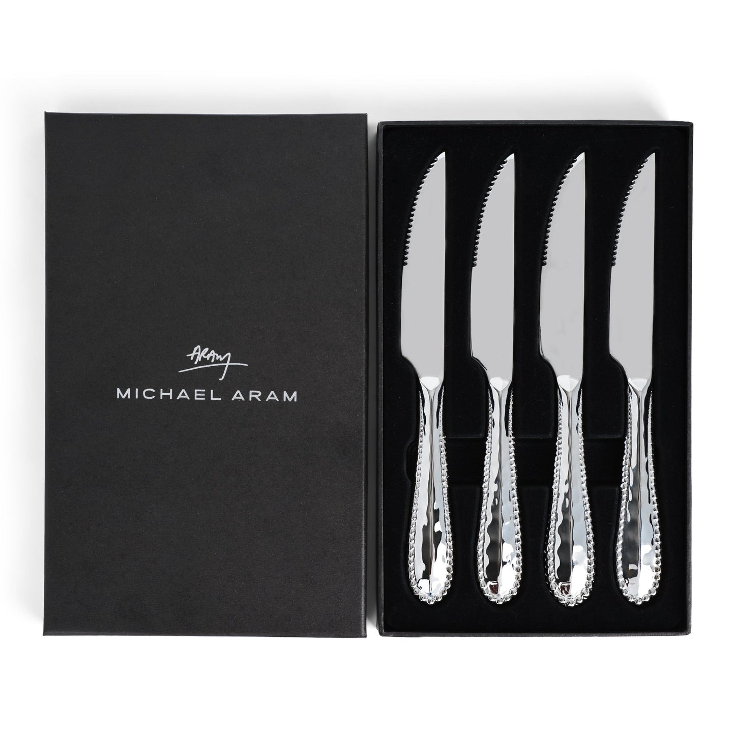 Molten Steak Knife Set - Silver
