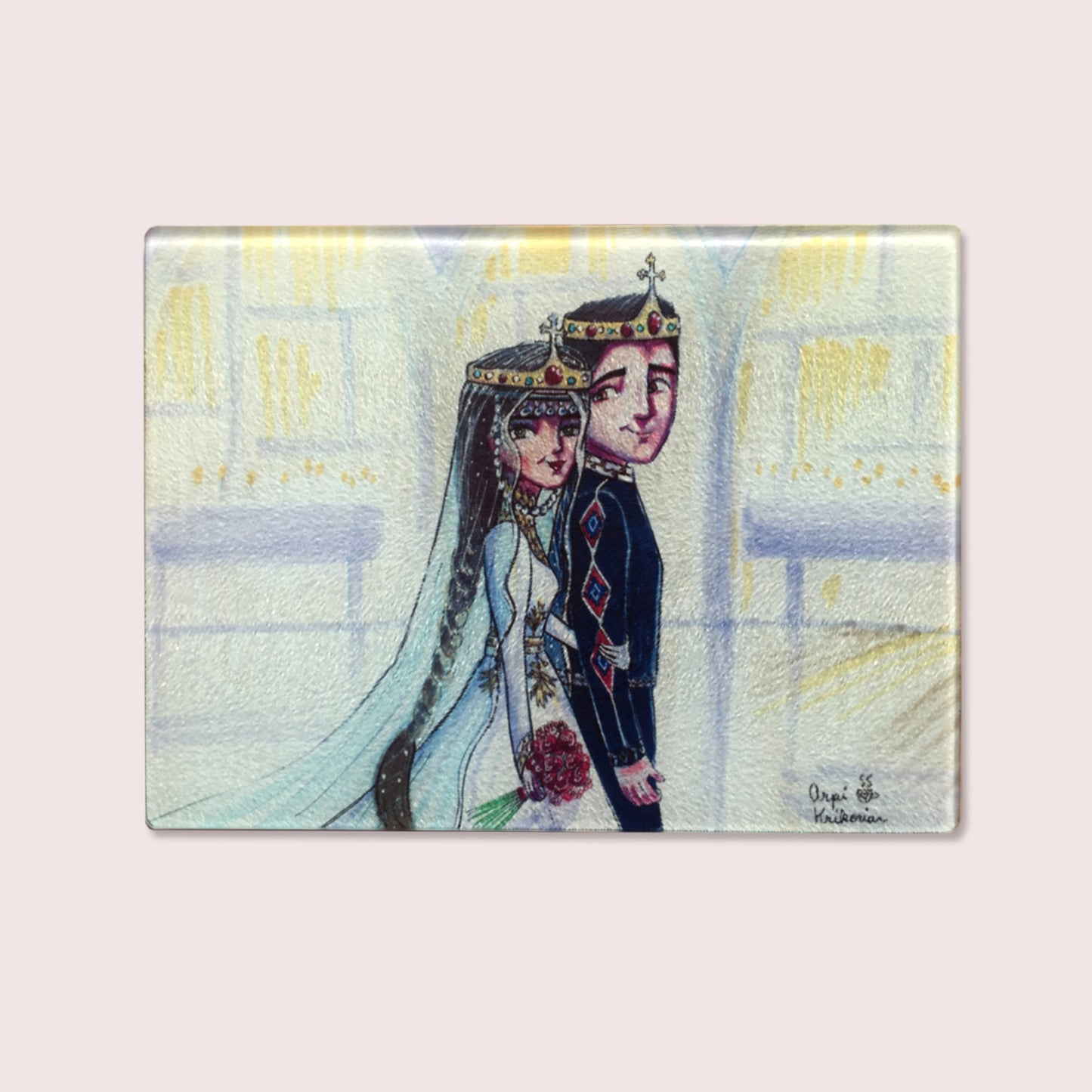 Bride and Groom Cutting Board