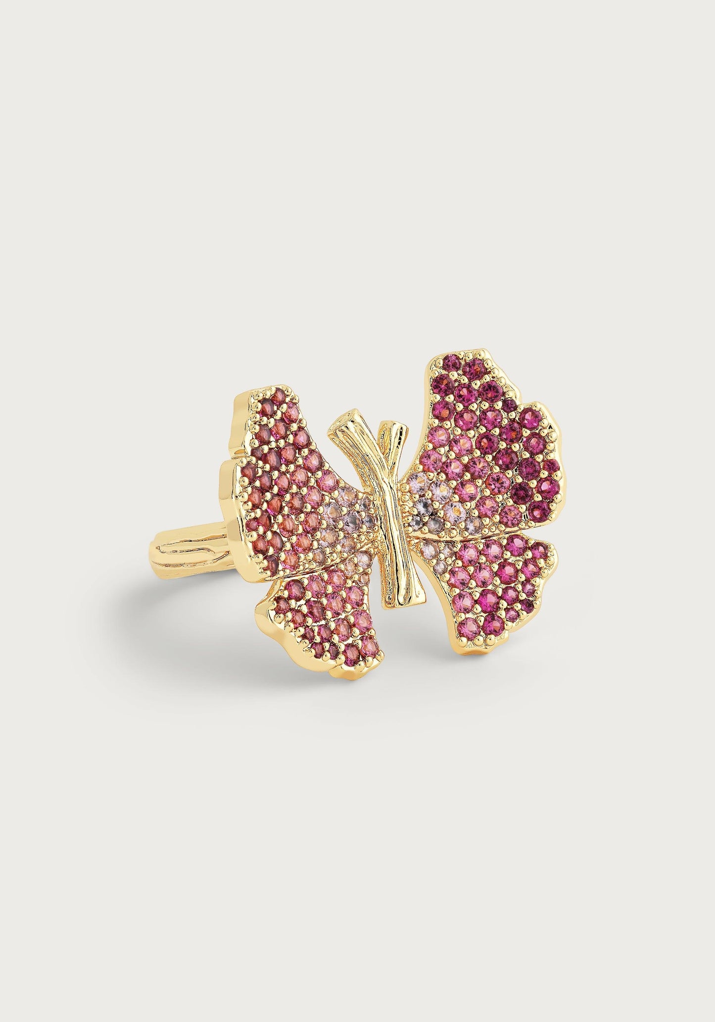 Butterfly Pink Pavé Ring