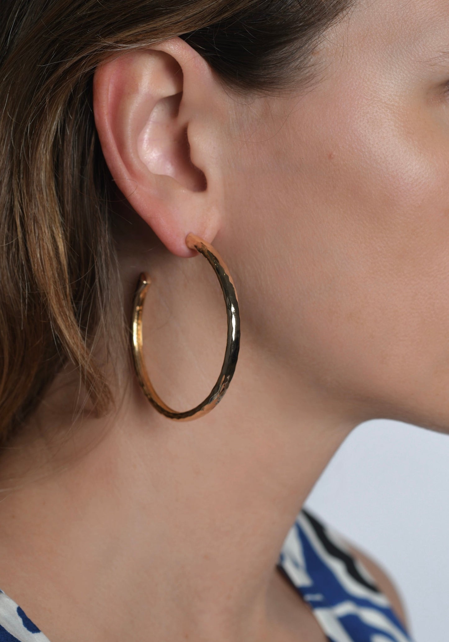 Farrier Large Hoops, Gold