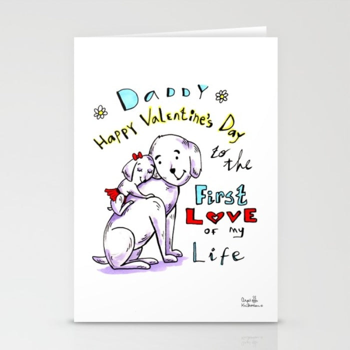 To Daddy from Daughter on Valentine’s Greeting Card