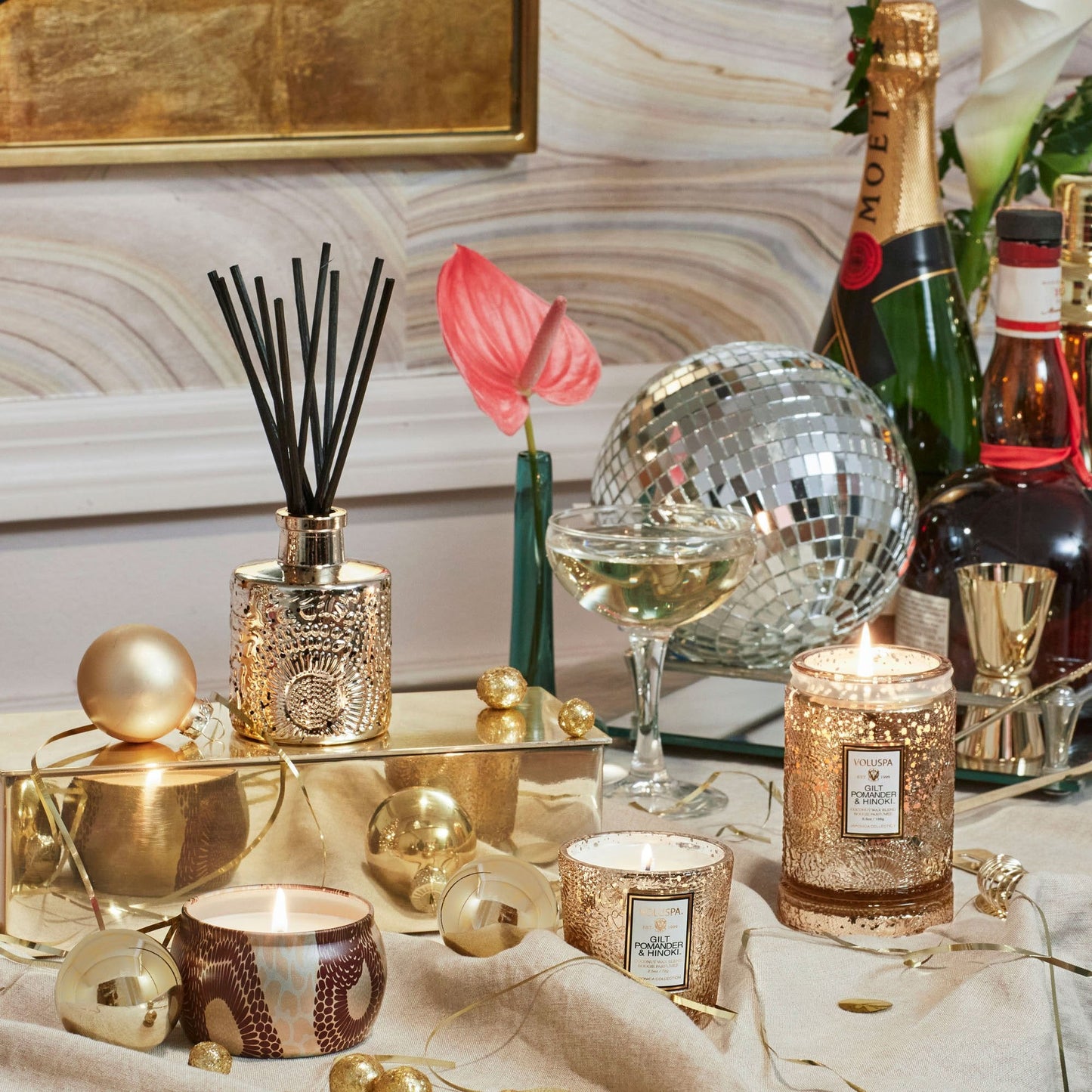 Gilt Pomander & Hinoki