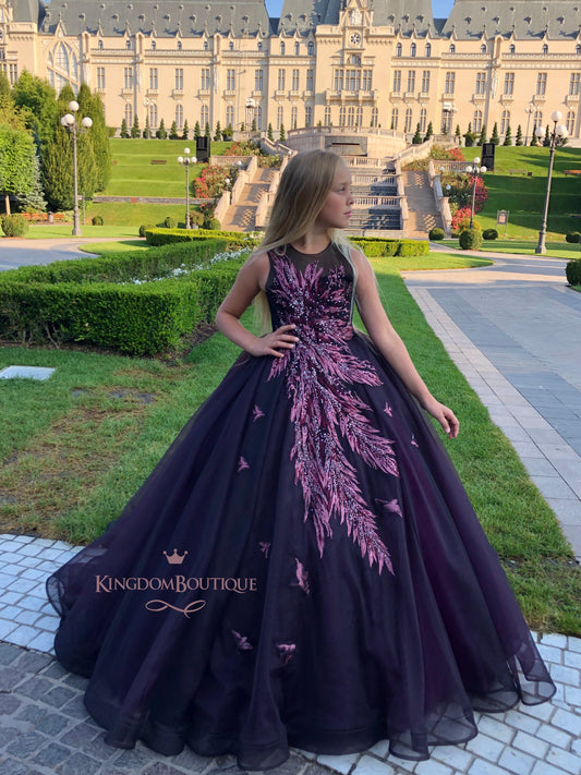 Dress 21-143 Plum and Pink