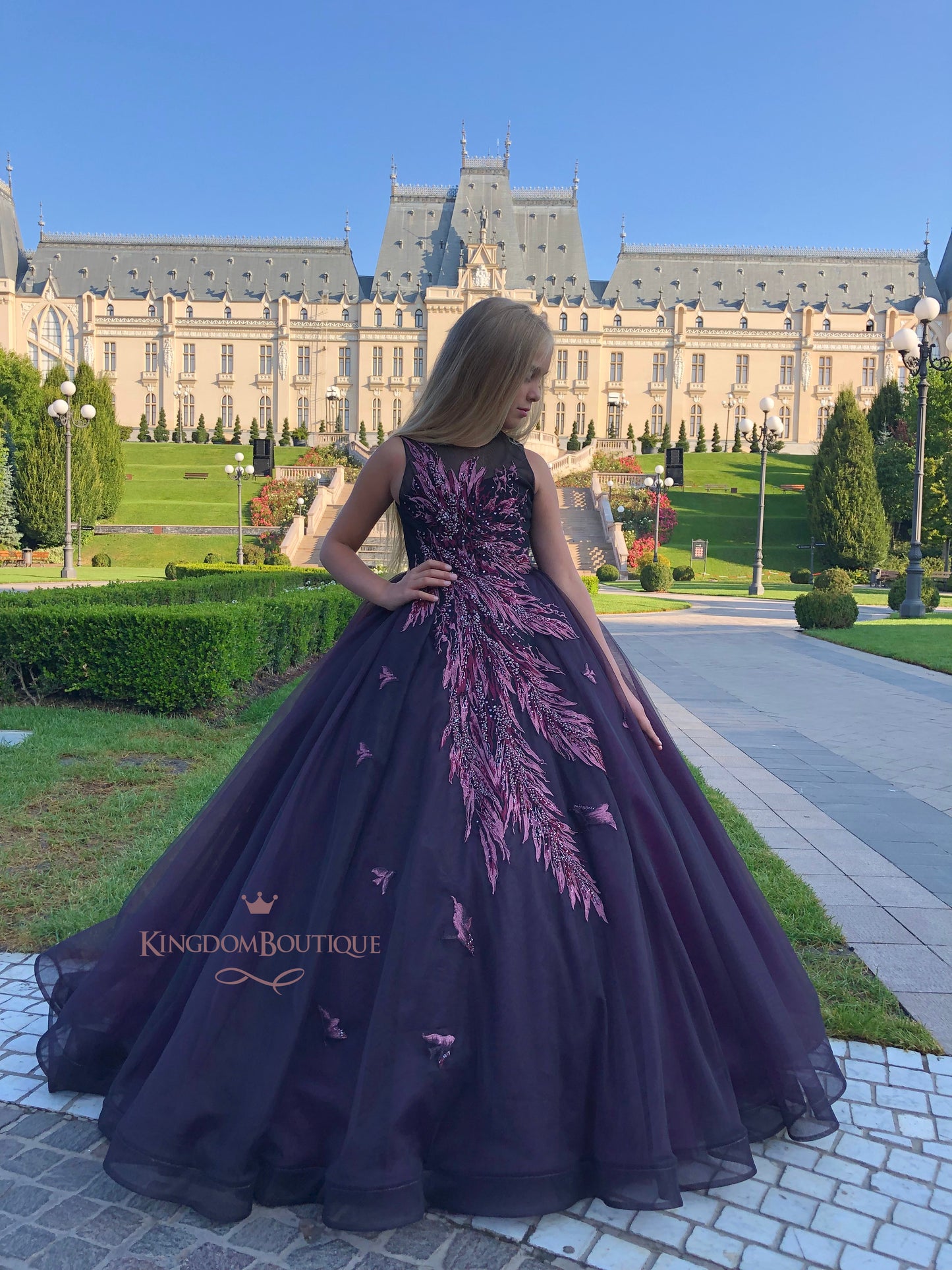 Dress 21-143 Plum and Pink