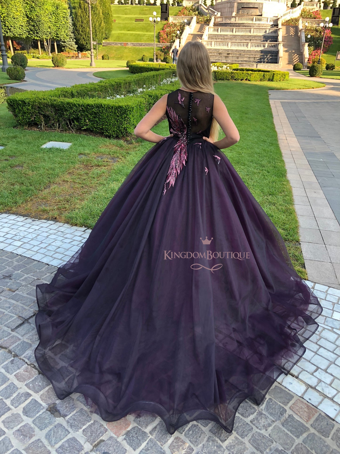 Dress 21-143 Plum and Pink