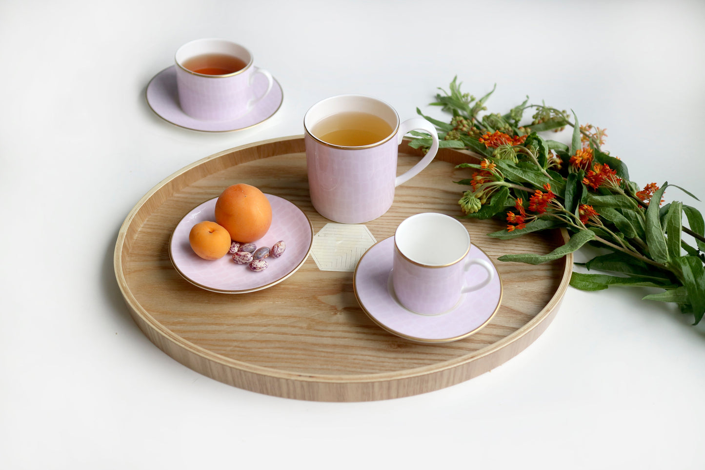 Layla - Set of 2, Espresso Cups and Saucers