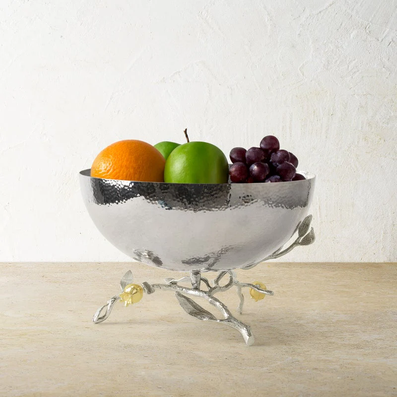 Pomegranate Silver & Gold Serving Bowl