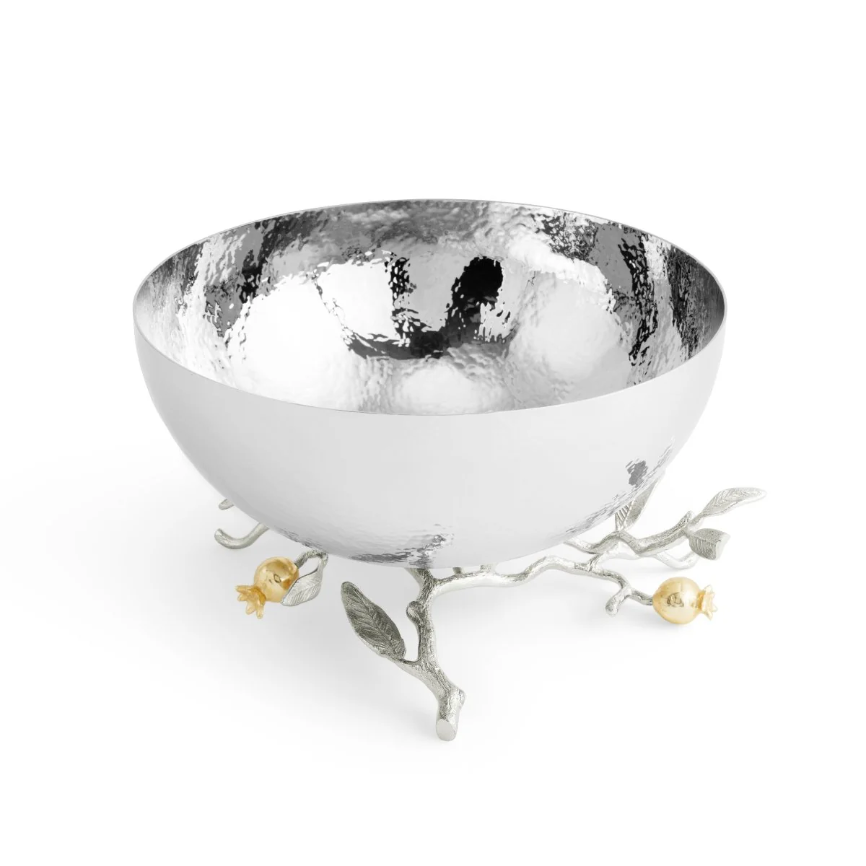 Pomegranate Silver & Gold Serving Bowl
