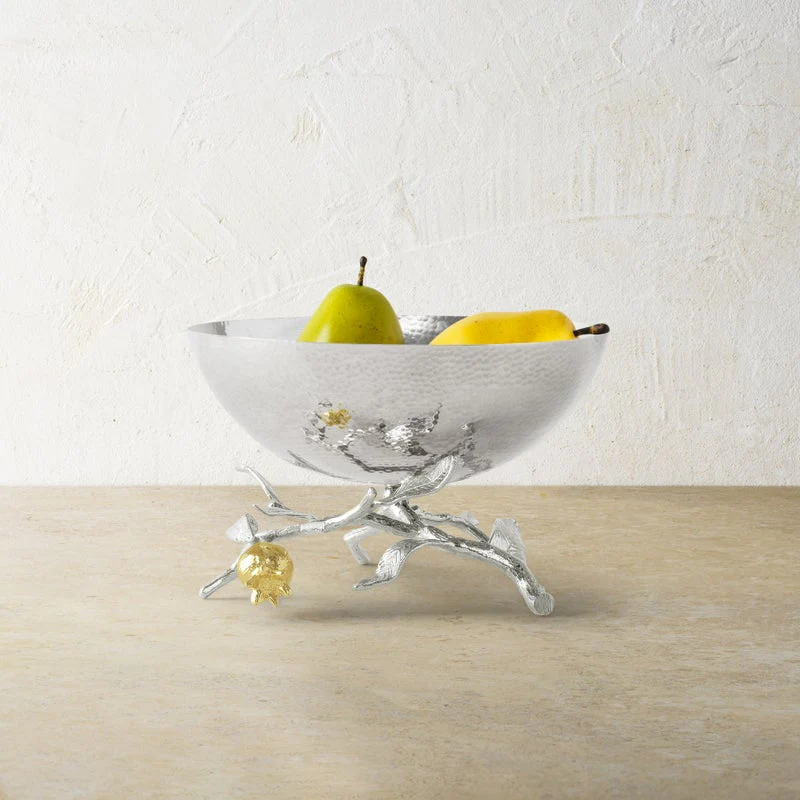 Pomegranate Silver & Gold Small Bowl