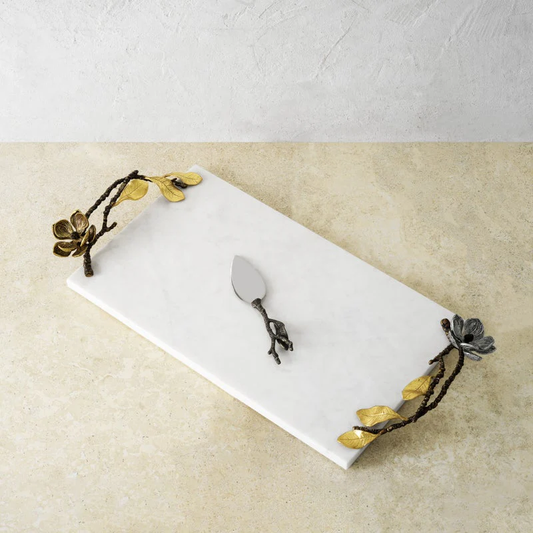 Vintage Bloom Cheese Board with Knife