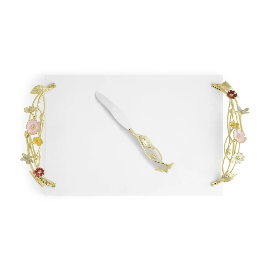 Wildflowers Cheese Board with Knife