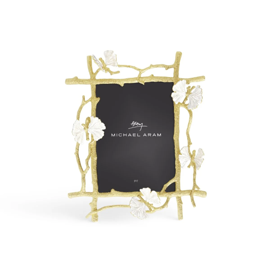 Butterfly Ginkgo Gold Frame