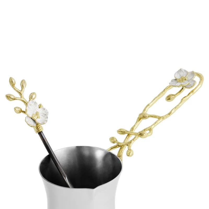 Orchid Coffee Pot with Spoon