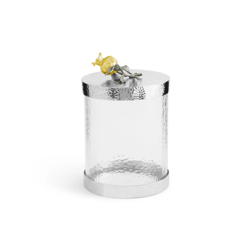 Pomegranate Silver & Gold Canisters