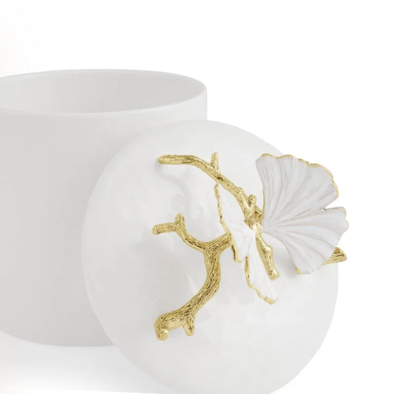 Butterfly Ginkgo Gold Porcelain Canister