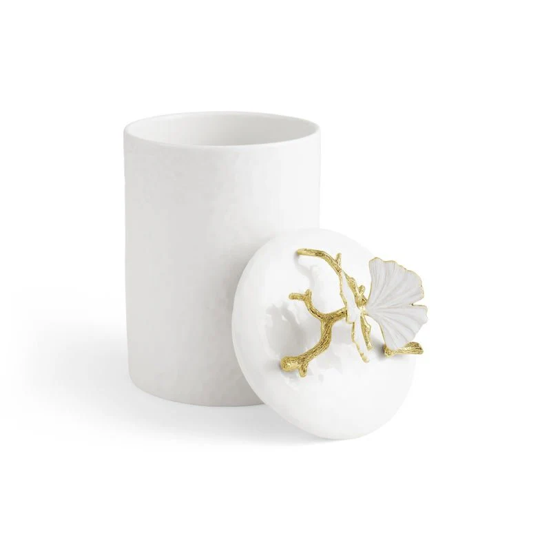Butterfly Ginkgo Gold Porcelain Canister