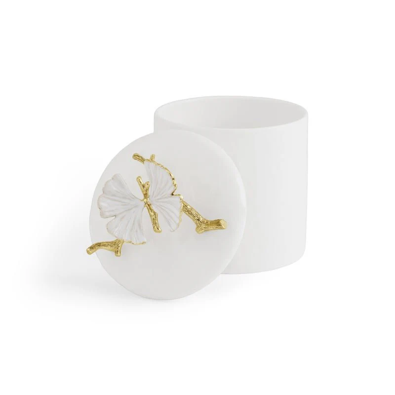 Butterfly Ginkgo Gold Porcelain Canister