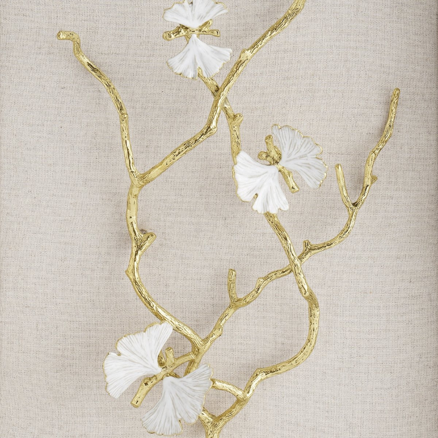 Butterfly Ginkgo Gold Fabric Shadow Box