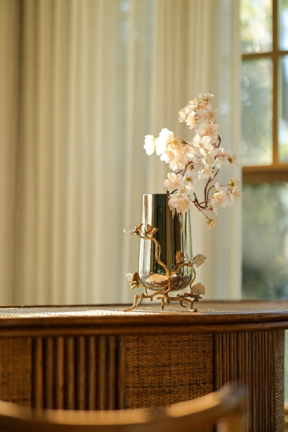 Butterfly Ginkgo Gold Vase