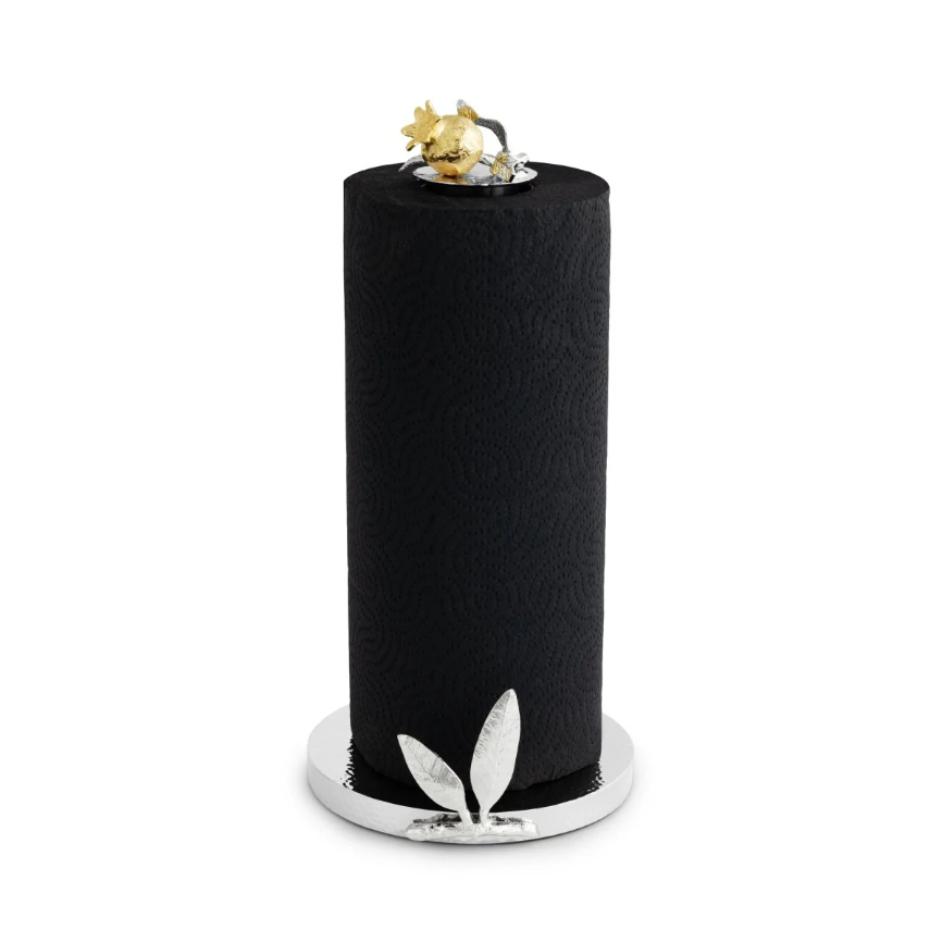 Pomegranate Silver & Gold Paper Towel Holder