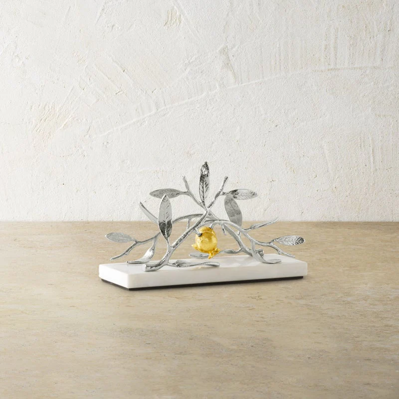 Pomegranate Silver & Gold Vertical Napkin Holder