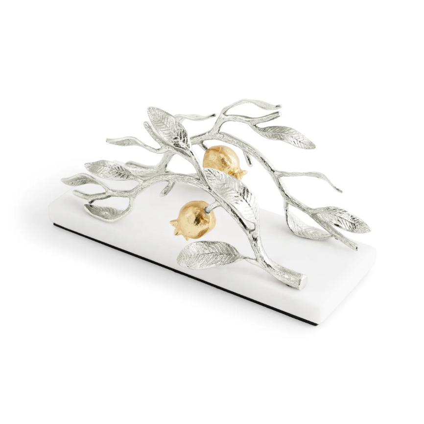 Pomegranate Silver & Gold Vertical Napkin Holder