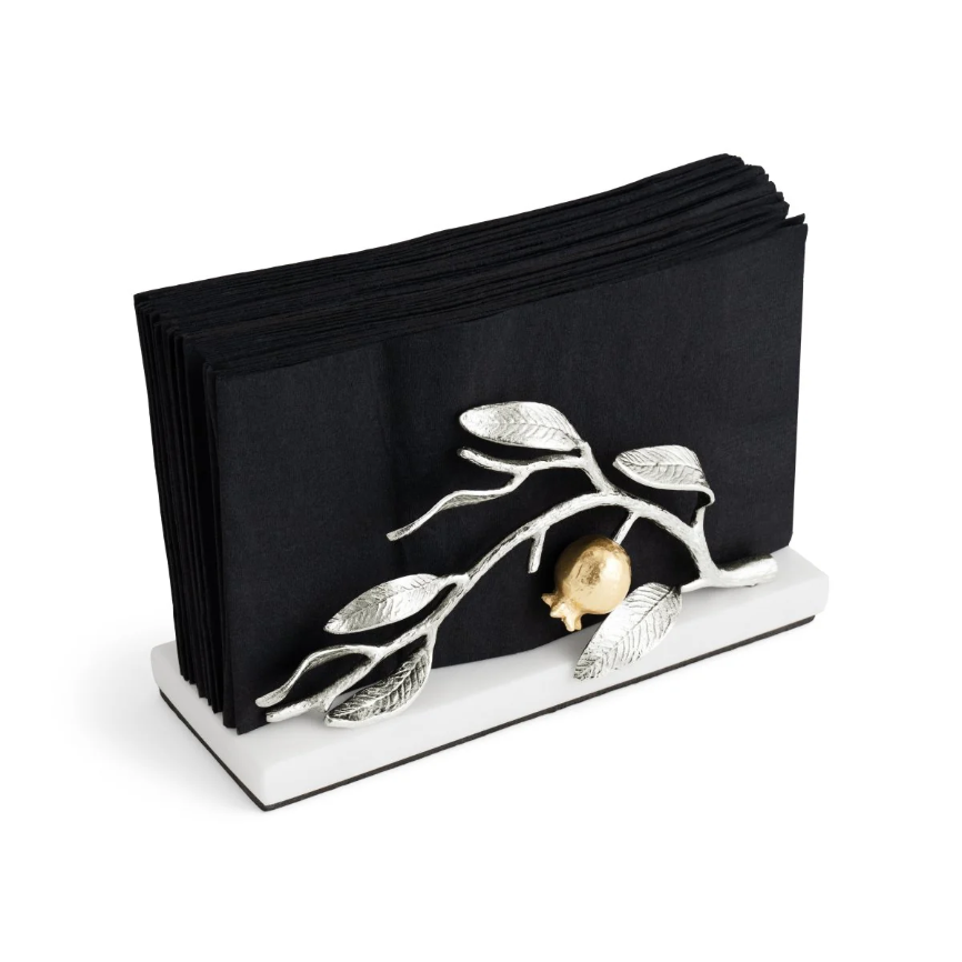 Pomegranate Silver & Gold Vertical Napkin Holder
