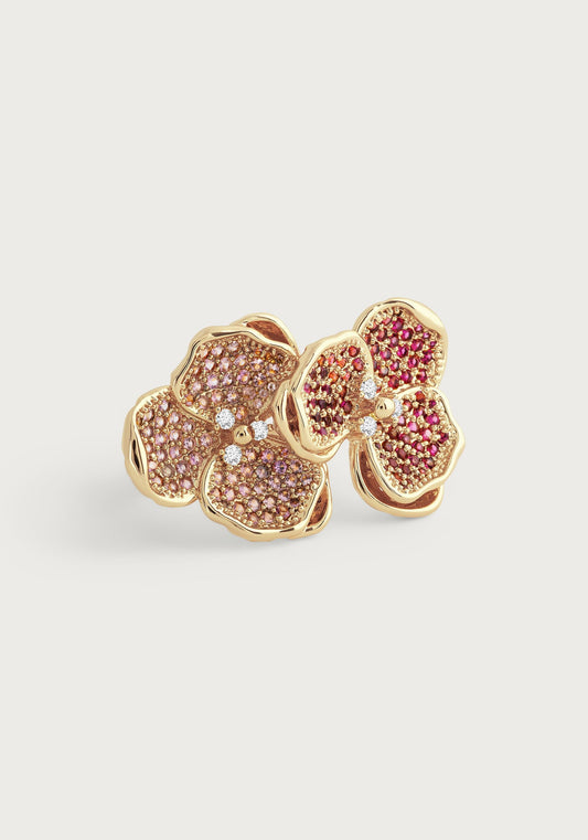 Orchid Double Pink Pavé Ring