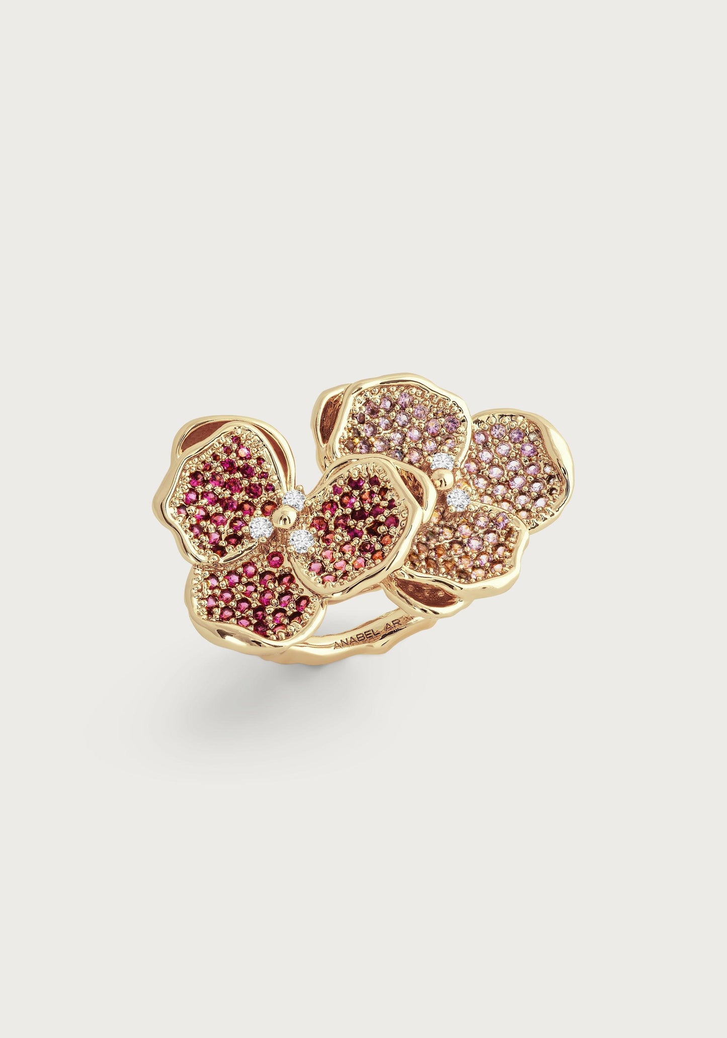Orchid Double Pink Pavé Ring