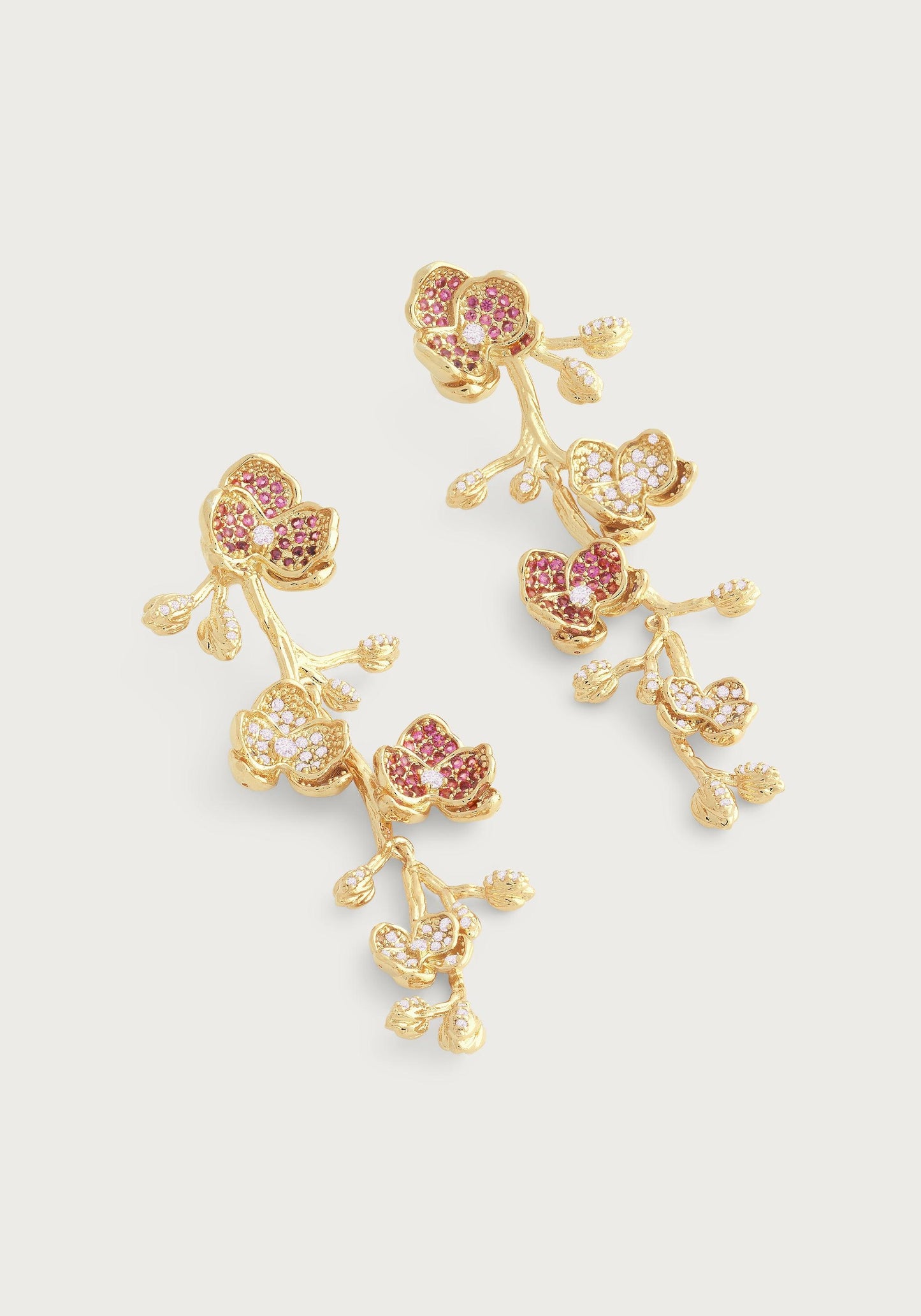 Orchid Pink Pavé Dangle Earrings