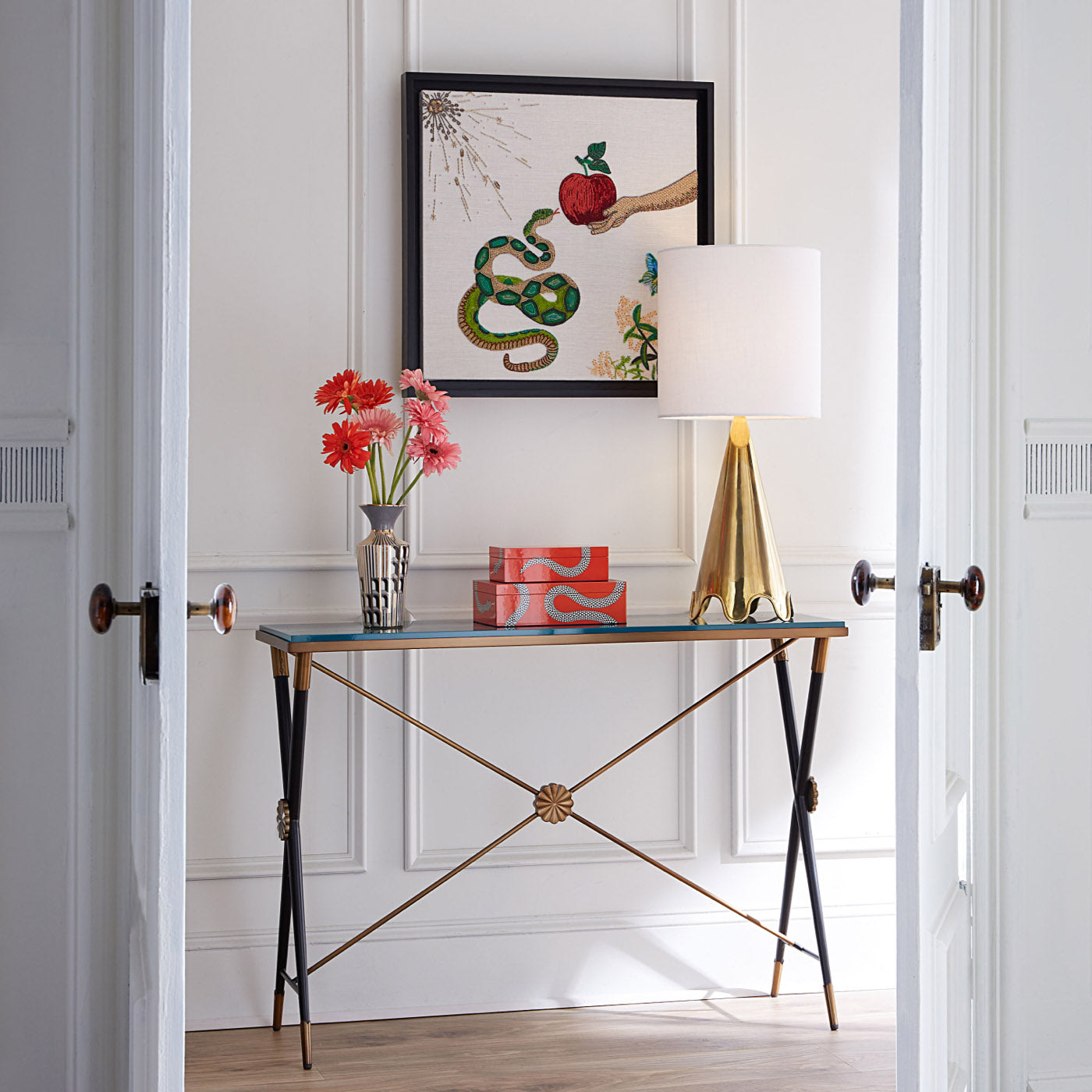 Muse Snake & Apple Beaded Art