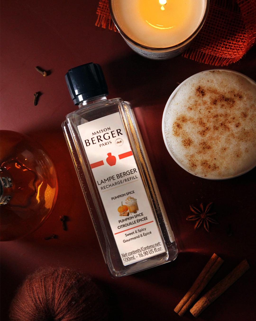 PSL à Paris - Amber Boule Fragrance Lamp Gift Set with Full-sized Pumpkin Spice