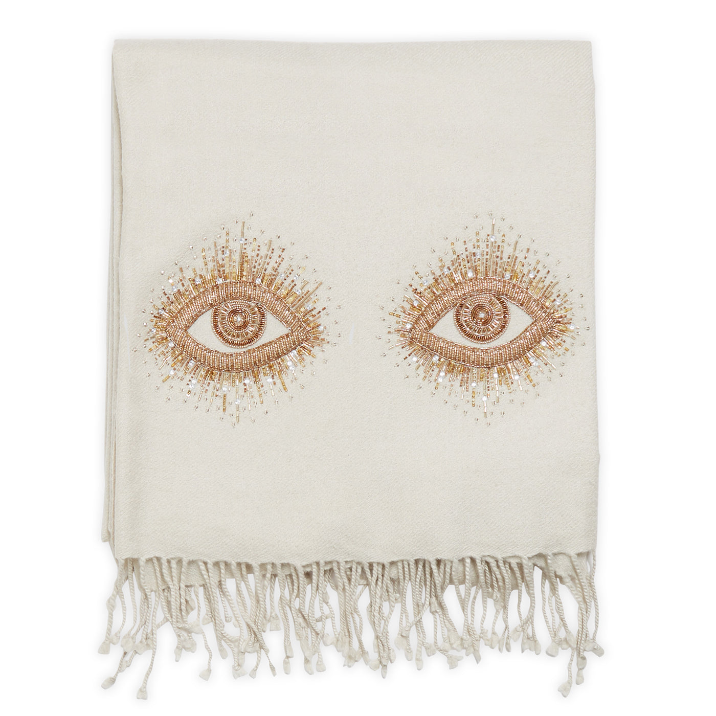Muse Eyes Embellished Throw in White