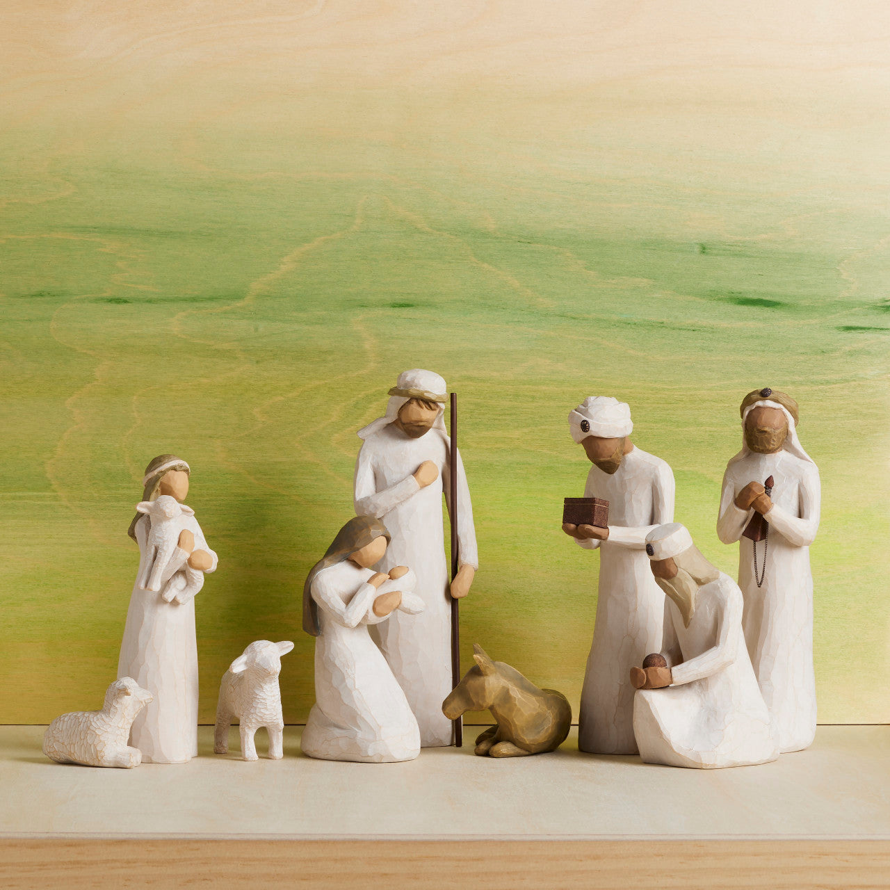 Nativity Starter Figures plus The Three Wisemen, 9-piece Set