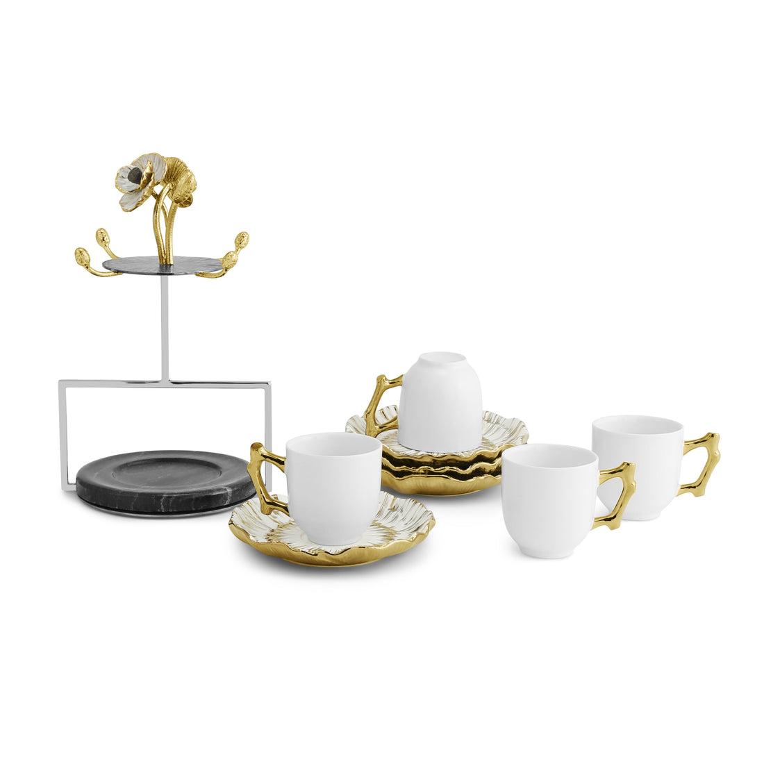 Anemone Demitasse Set - Set w/ Stand