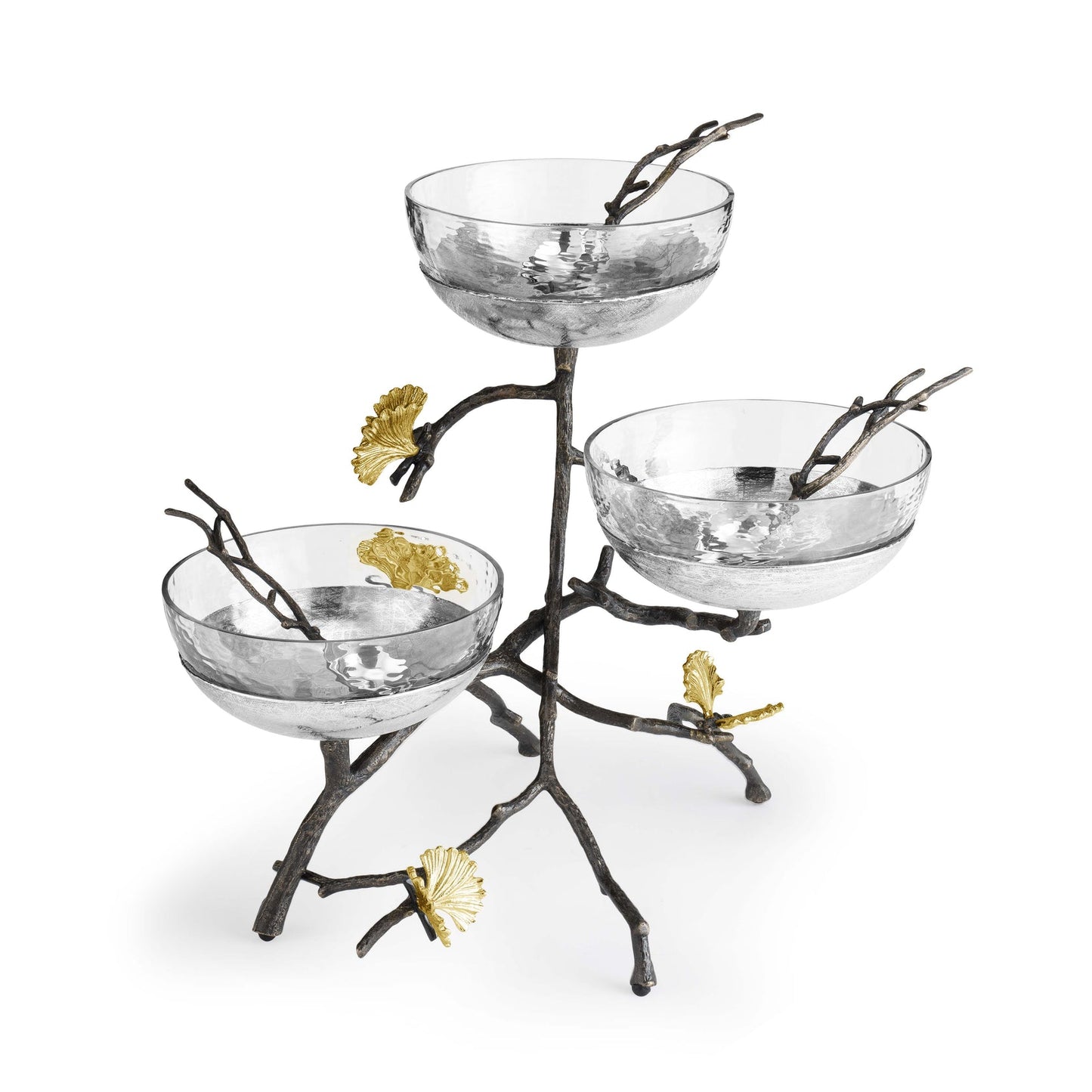 Butterfly Ginkgo Triple Bowl Set w/ Spoons