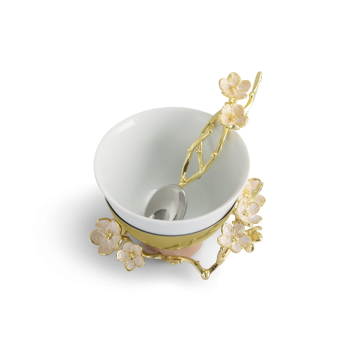 Cherry Blossom Porcelain Small Bowl w/ Spoon