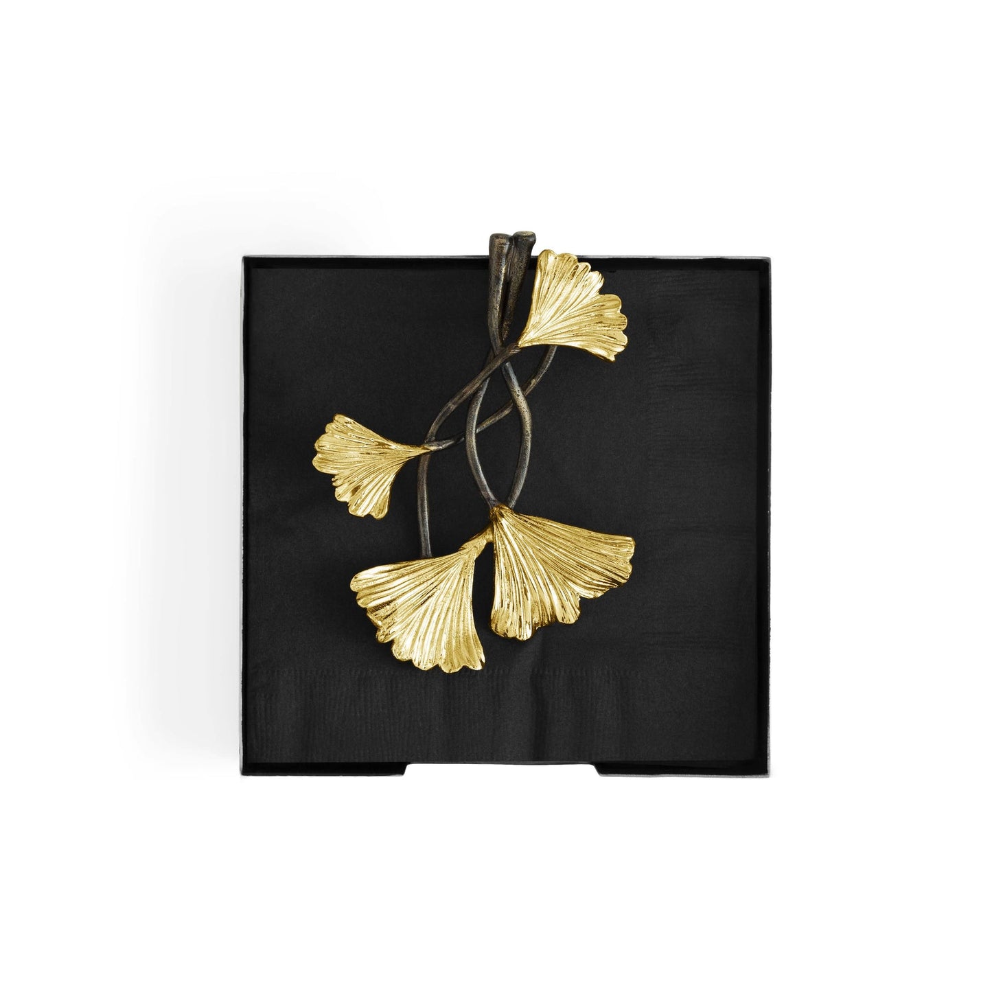 Golden Ginkgo Napkin Holder - Dinner