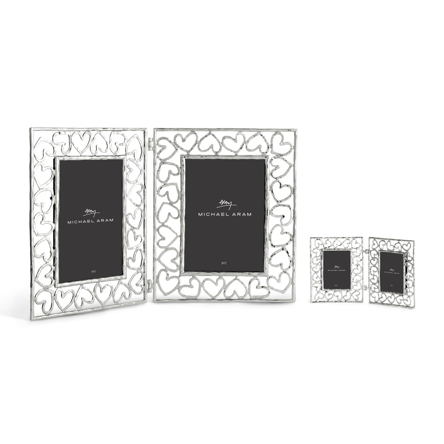Heart Hinged Frame - Silver / 5x7