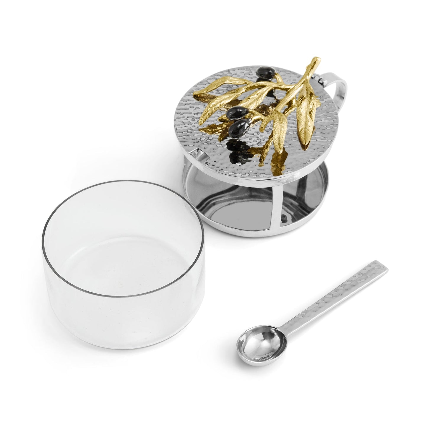 Olive Branch Condiment Container with Spoon