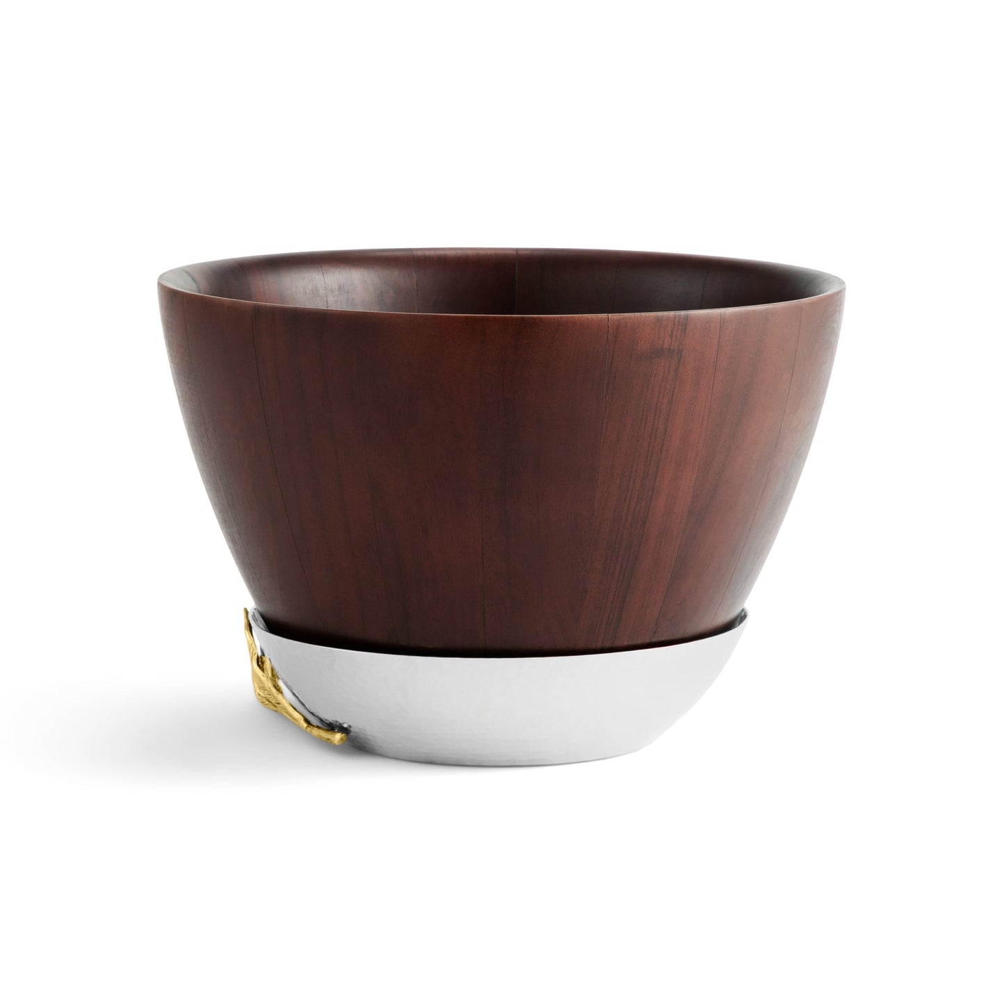 Olive Branch Gold Wood Bowl