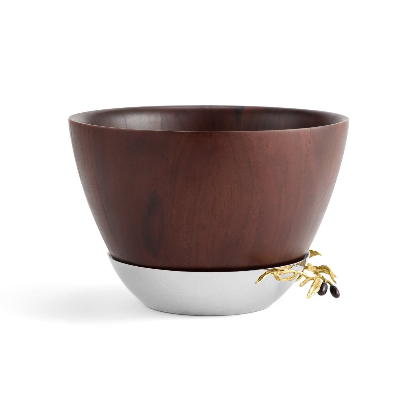 Olive Branch Gold Wood Bowl