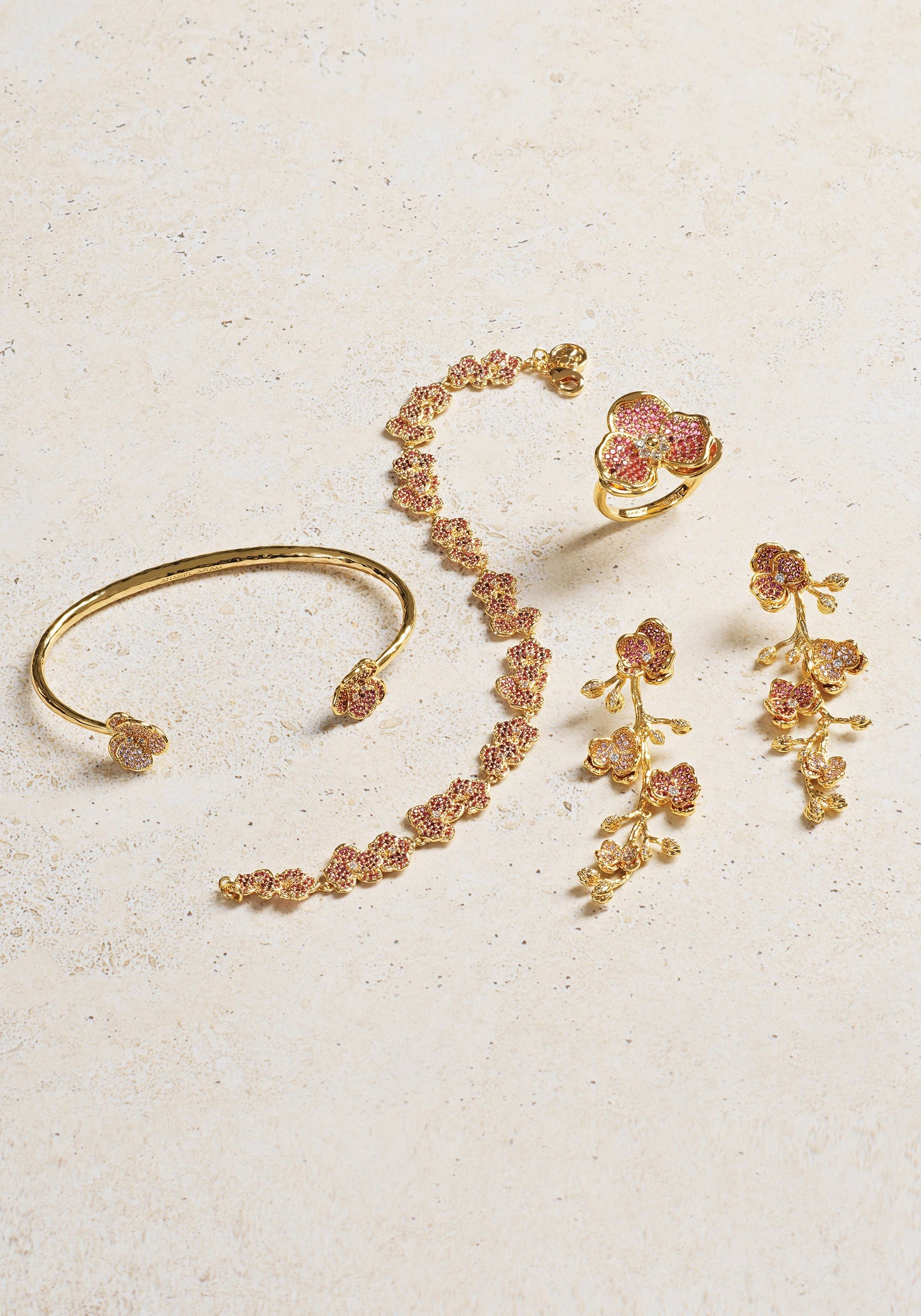 Orchid Pink Pavé Dangle Earrings