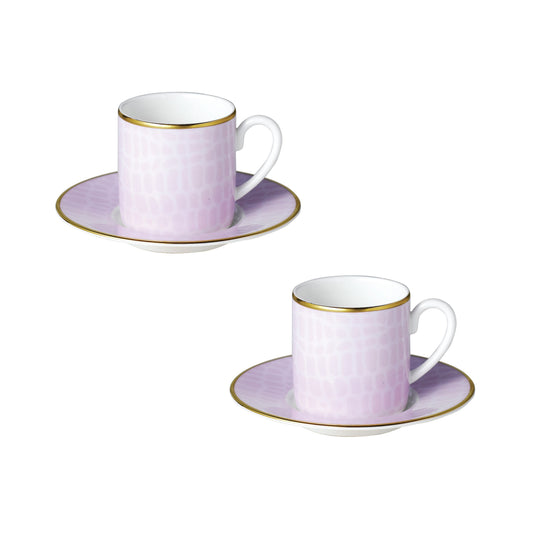 Layla - Set of 2, Espresso Cups and Saucers